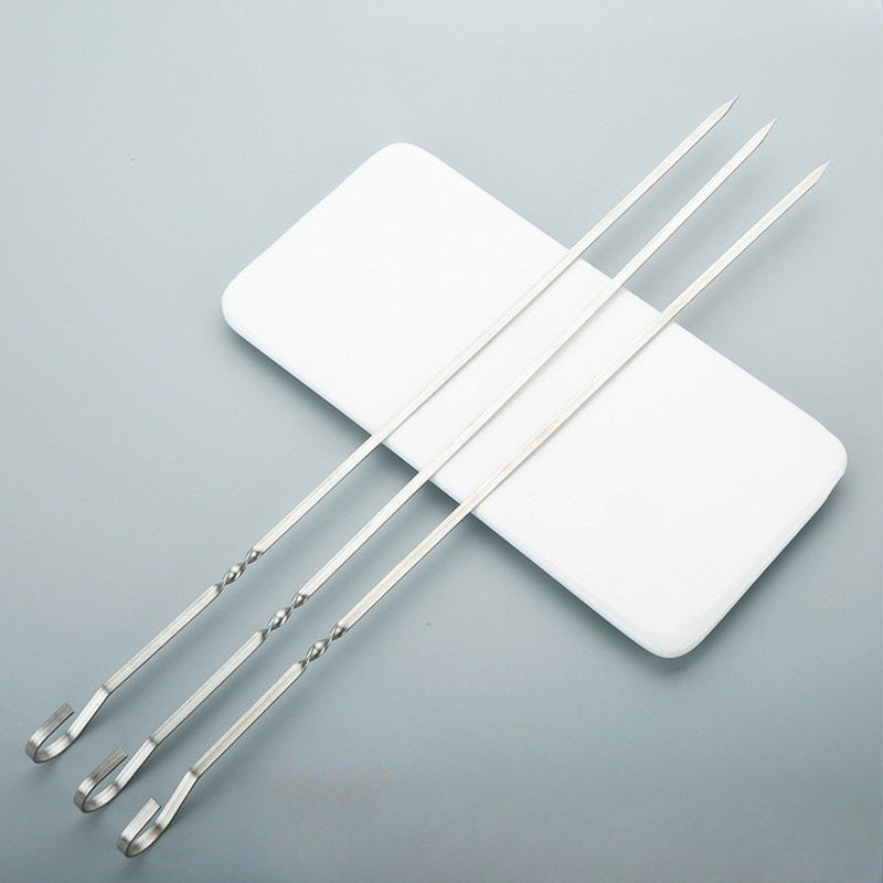 10pcs/Set Hook Stainless Steel Barbecue Skewers, Barbecue Utensils for Grilling Meat