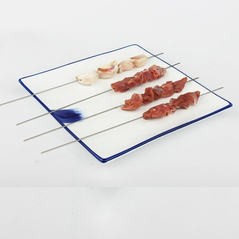 10pcs/set Circular Stainless Steel Barbecue Skewers, Lamb Skewers, Skewers, Barbecue Needles, Barbecue Utensils