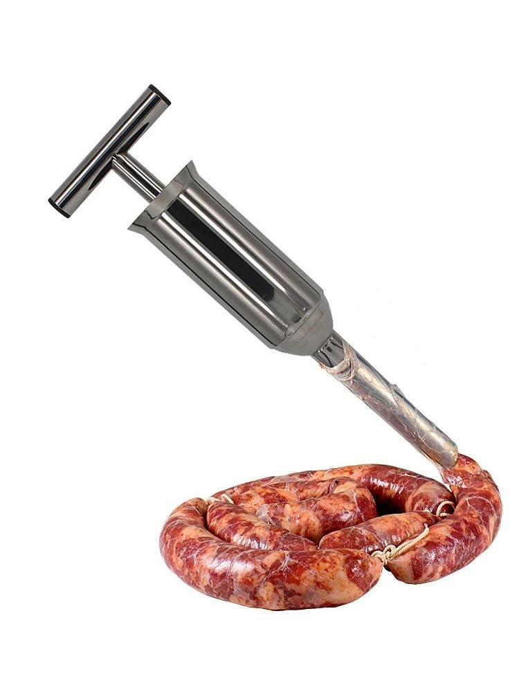1pc Stainless Steel Heavy Hand-Push Sausage Stuffer Home Sausage Maker Tool