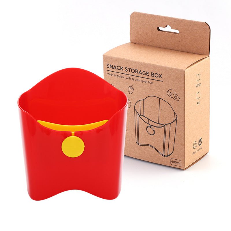 1pc Portable Plastic Chip Fries Cup Snack Storage Box