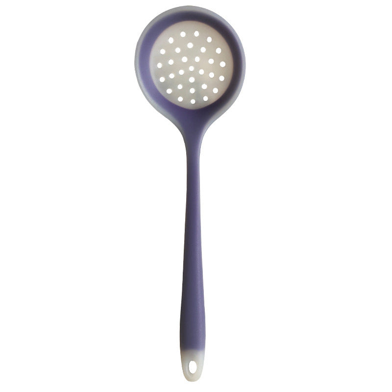 1pc High Temperature Resistant Long Handled Silicone Slotted Spoon