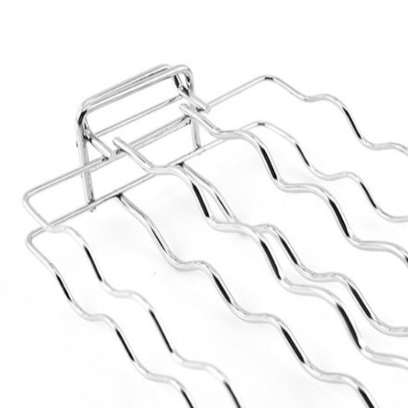 1pc 304 Stainless Steel Sausage Barbecue Mesh BBQ Tool Detachable Folding Portable Barbecue Mesh Clip