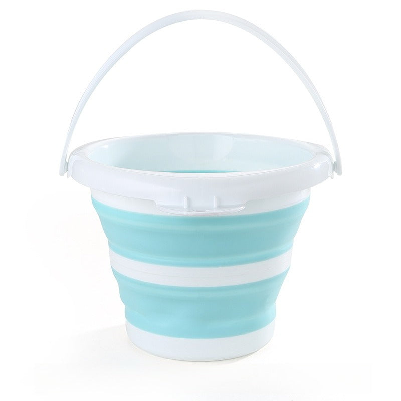 1pc Portable plastic bucket with lid folding bucket telescopic bucket