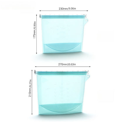 1pc Silicone Fresh-keeping Bag Leak-proof Food Bag Vacuum Food Sub-packaging Self-sealing Bag