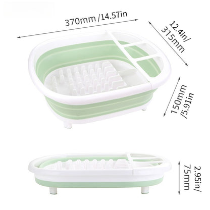 1pc Kitchen Folding Drain Bowl Rack Creative Dishes, Chopsticks, Tableware Storage Rack