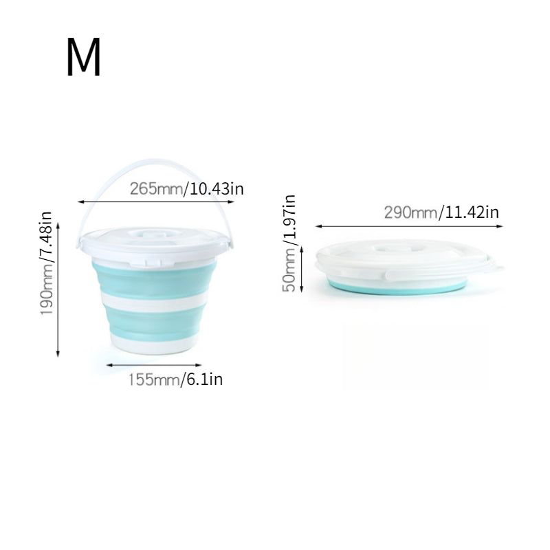 1pc Portable plastic bucket with lid folding bucket telescopic bucket