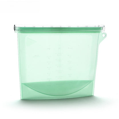 1pc Silicone Fresh-keeping Bag Leak-proof Food Bag Vacuum Food Sub-packaging Self-sealing Bag