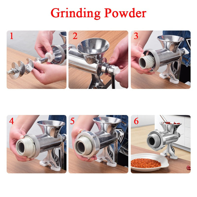 1 Set Stainless Steel Meat Grinder Multi-Function Manual Mincing Tools