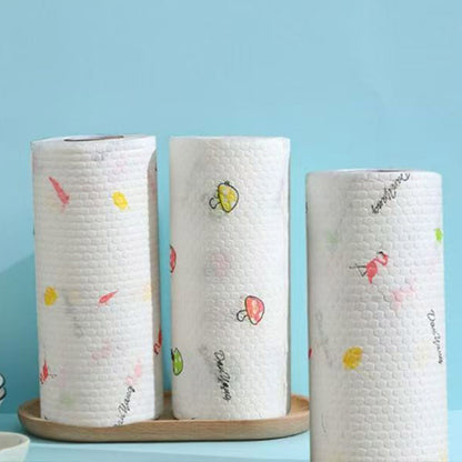 1/2 Roll Printed Kitchen Paper Towels Super Absorbent Oil Water Resistant Disposable Kitchen Towels