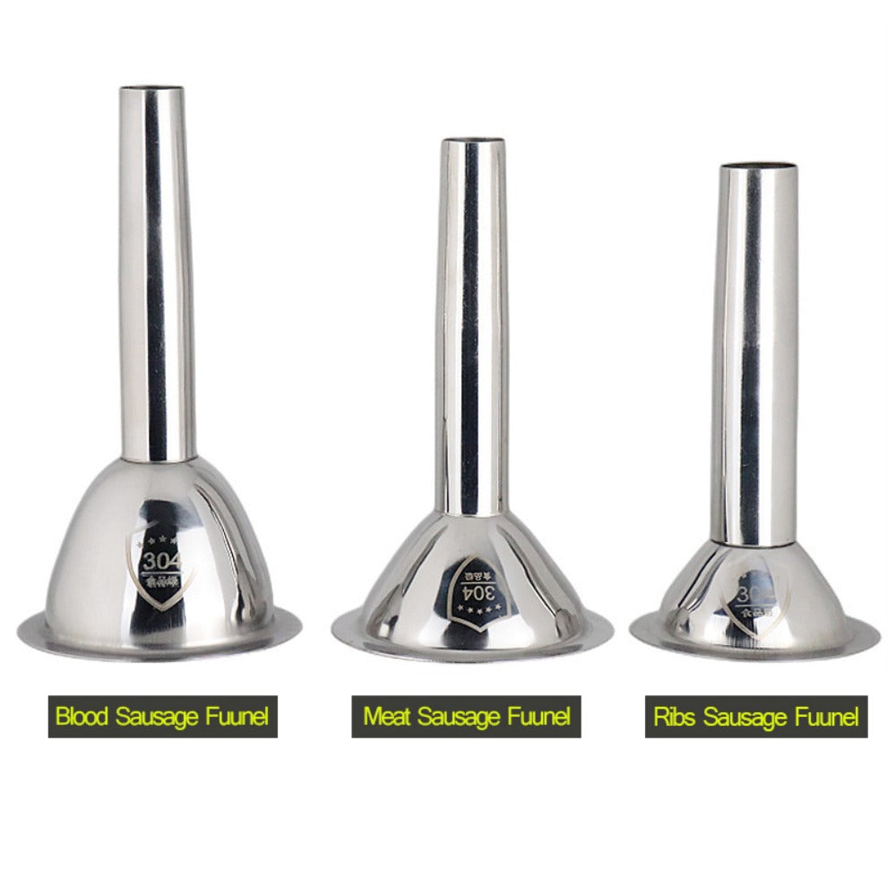 1pc Extended Stainless Steel Funnel Nozzle Sausage Tube For Blood/Meat/Ribs Sausage