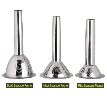 1pc Extended Stainless Steel Funnel Nozzle Sausage Tube For Blood/Meat/Ribs Sausage