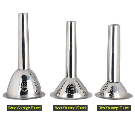 1pc Extended Stainless Steel Funnel Nozzle Sausage Tube For Blood/Meat/Ribs Sausage