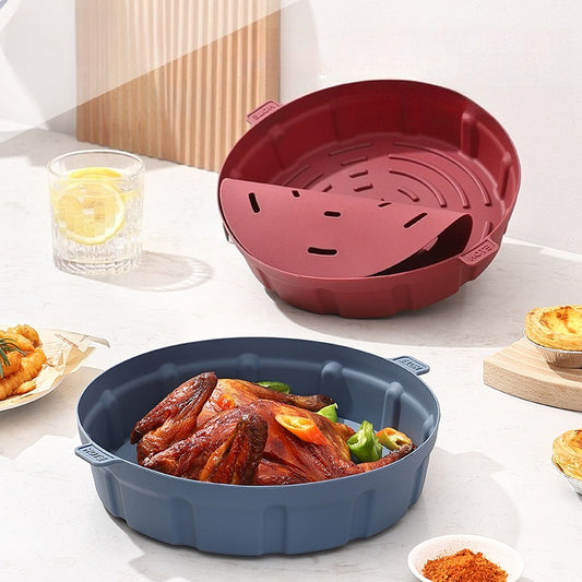 1pc Air Fryer Pad Silicone Baking Tray Tray Multifunctional Silicone Barbecue Pad High Temperature Resistant and Reusable