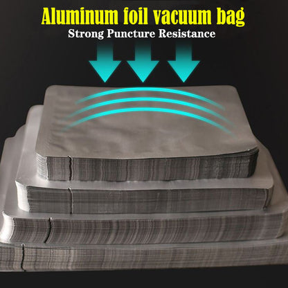 100/50pcs Thickened Aluminum Foil Bag Light-blocking Vacuum Food-grade Packaging Bag Pure Aluminum Plated Aluminum