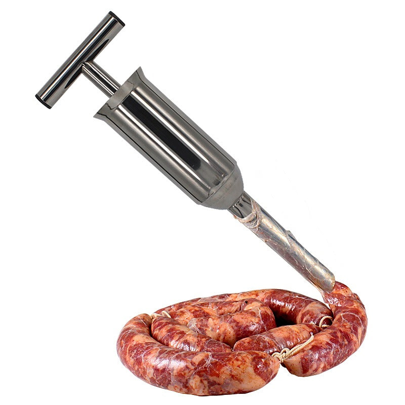 1pc Stainless Steel Heavy Hand-Push Sausage Stuffer Home Sausage Maker Tool