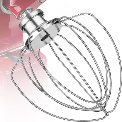 1pc Kitchen Aid 4.5-5QT Stainless Steel Egg Whisk Ball Multi-Model Compatible Egg Beater Accessory Cream Mixing Head