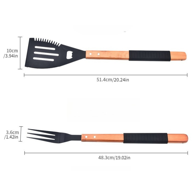 3pcs/set Outdoor Barbecue Tools Camping Multifunctional Barbecue Clip Shovel Combination
