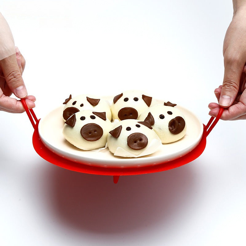1pc Silicone Steamer Basket with Portable High-temperature Resistant Folding Steamer