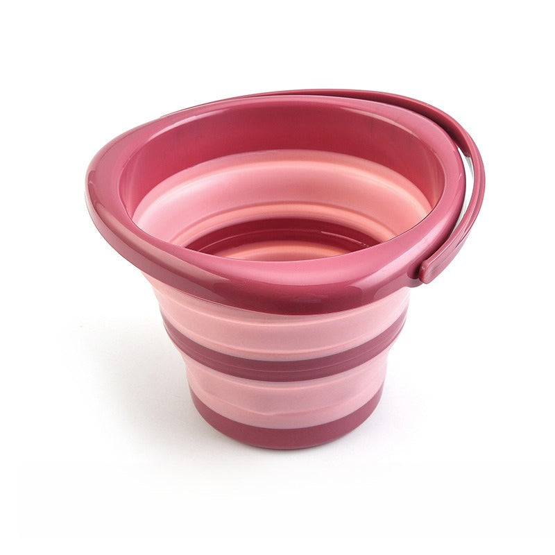 1pc Portable plastic bucket with lid folding bucket telescopic bucket