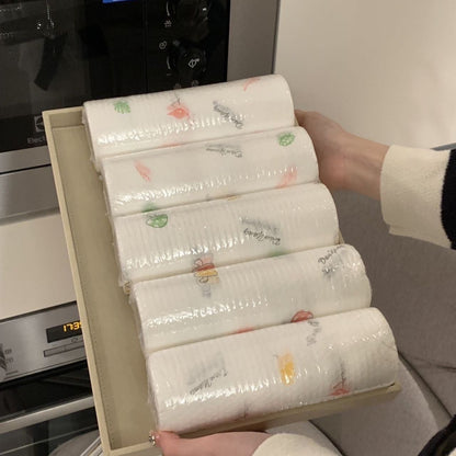 1/2 Roll Printed Kitchen Paper Towels Super Absorbent Oil Water Resistant Disposable Kitchen Towels