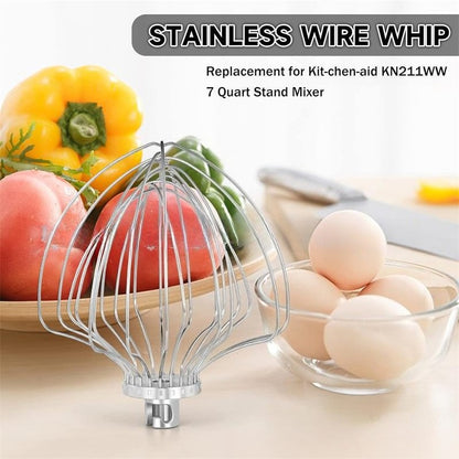 KN211WW Stainless Steel 11 Wire Whip Attachment for KitchenAid Bowl Lift Mixer 7 Quart Bowl