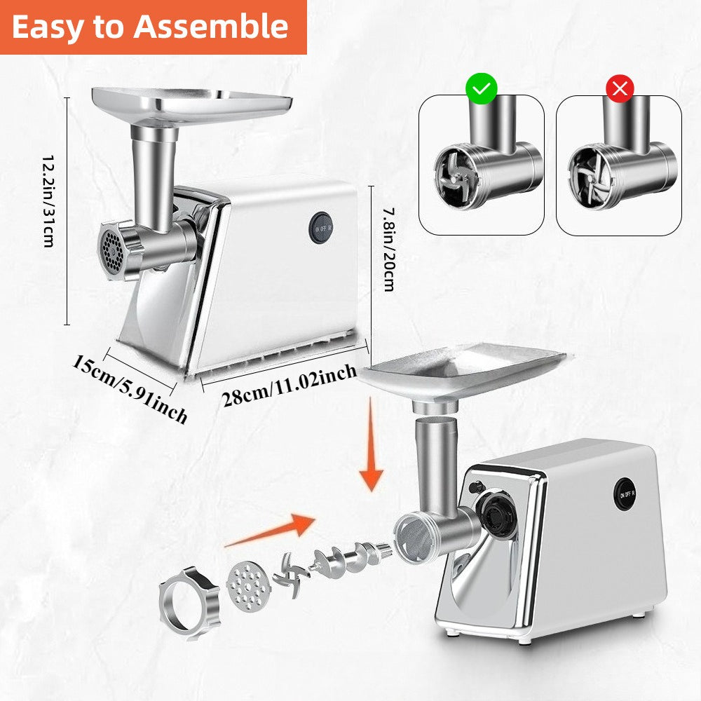 Multifunctional Electric Meat Grinder Household Small Sausage Stuffer Stainless Steel Commercial Mincer