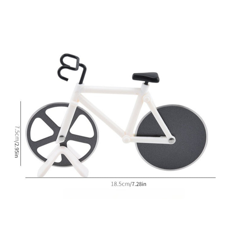 1pc Creative Bicycle Pizza Knife Motorcycle Double Wheel Household Stainless Steel Roller Pizza Knife