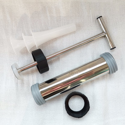 1set Stainless Steel Sausage Machine Enema with 3 Funnel Manual Sausage Filling Machine