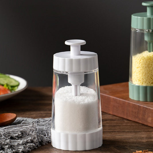 1pc Household Plastic Quantitative Seasoning Jar Kitchen Press Type Metering Control Salt Bottle Barbecue Powder Sprinkling