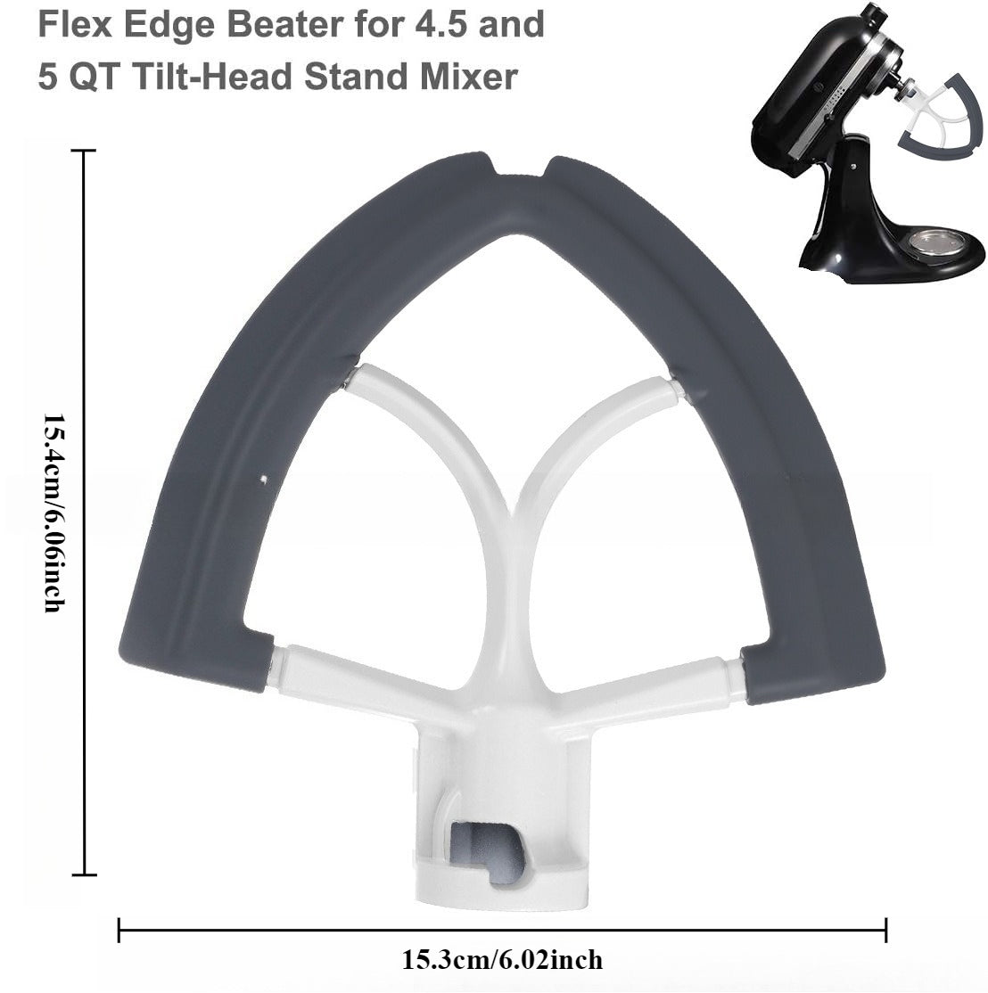 For Kitchen Aid 4.5-5 Quart Flexible Edge Mixer for Tilt Head Stand Mixers