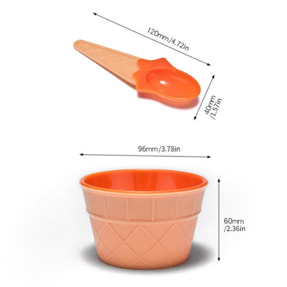 1set Small Bowl Candy Color Ice Cream Bowl Creative Ice Cream Ice Cream Bowl Set