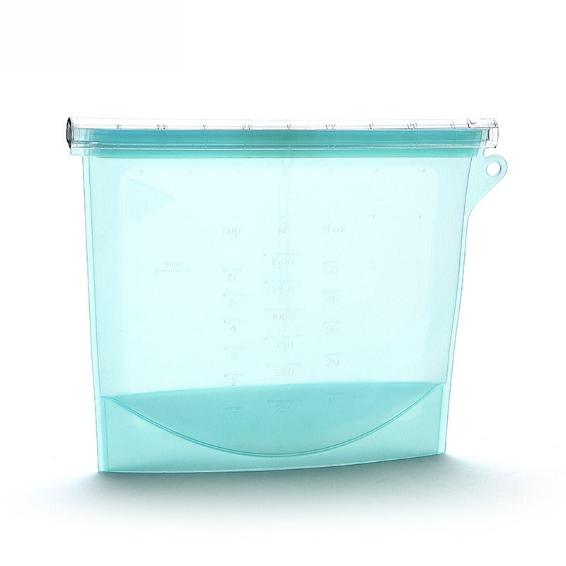 1pc Silicone Fresh-keeping Bag Leak-proof Food Bag Vacuum Food Sub-packaging Self-sealing Bag