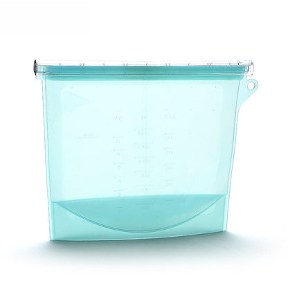 1pc Silicone Fresh-keeping Bag Leak-proof Food Bag Vacuum Food Sub-packaging Self-sealing Bag