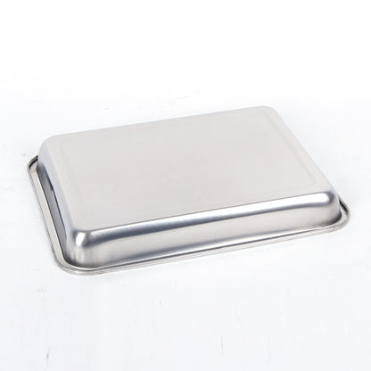 1pc Stainless Steel Thickened Rectangular Square Plate Rectangular Grilled Fish Tray Barbecue Plate