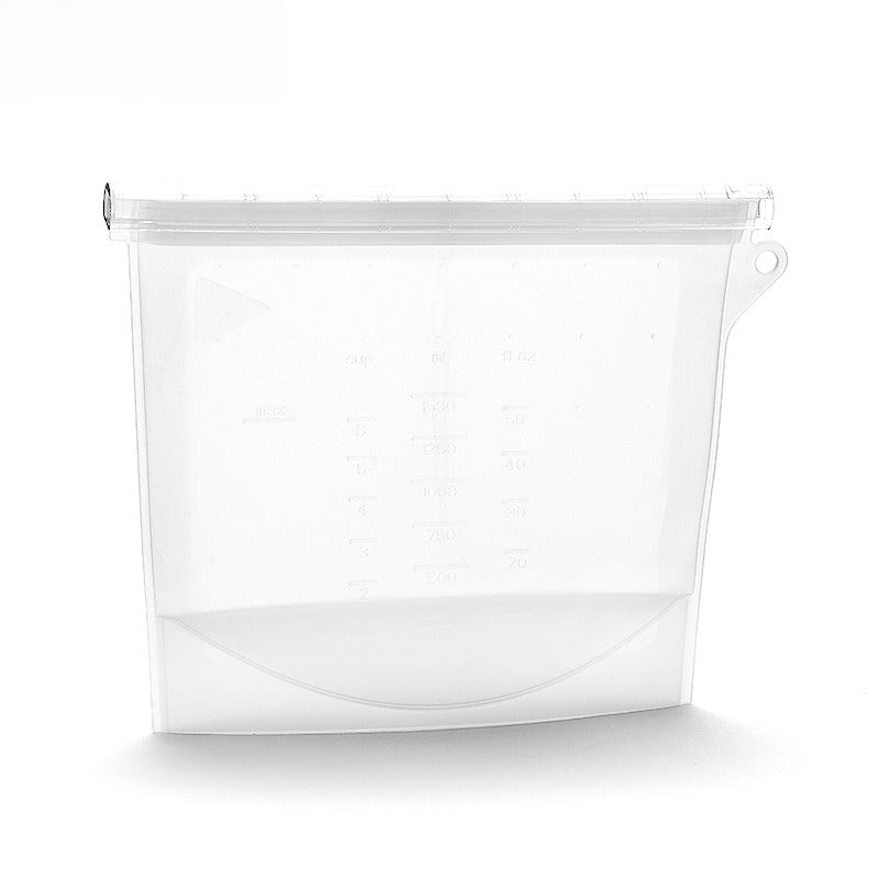 1pc Silicone Fresh-keeping Bag Leak-proof Food Bag Vacuum Food Sub-packaging Self-sealing Bag