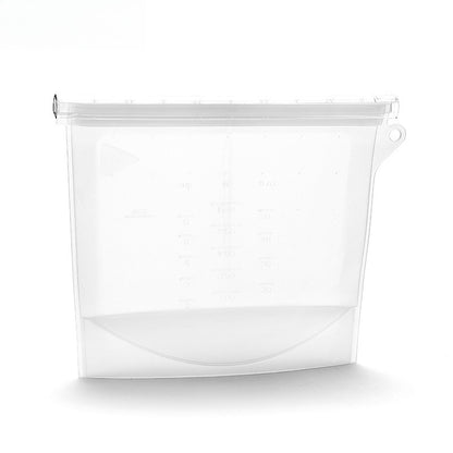 1pc Silicone Fresh-keeping Bag Leak-proof Food Bag Vacuum Food Sub-packaging Self-sealing Bag