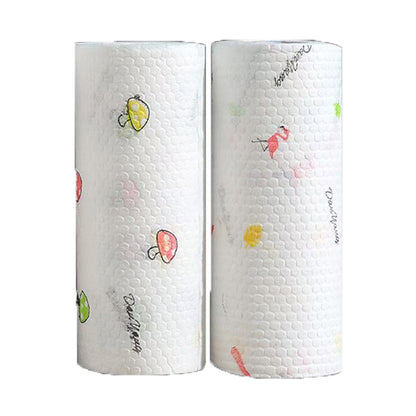 1/2 Roll Printed Kitchen Paper Towels Super Absorbent Oil Water Resistant Disposable Kitchen Towels