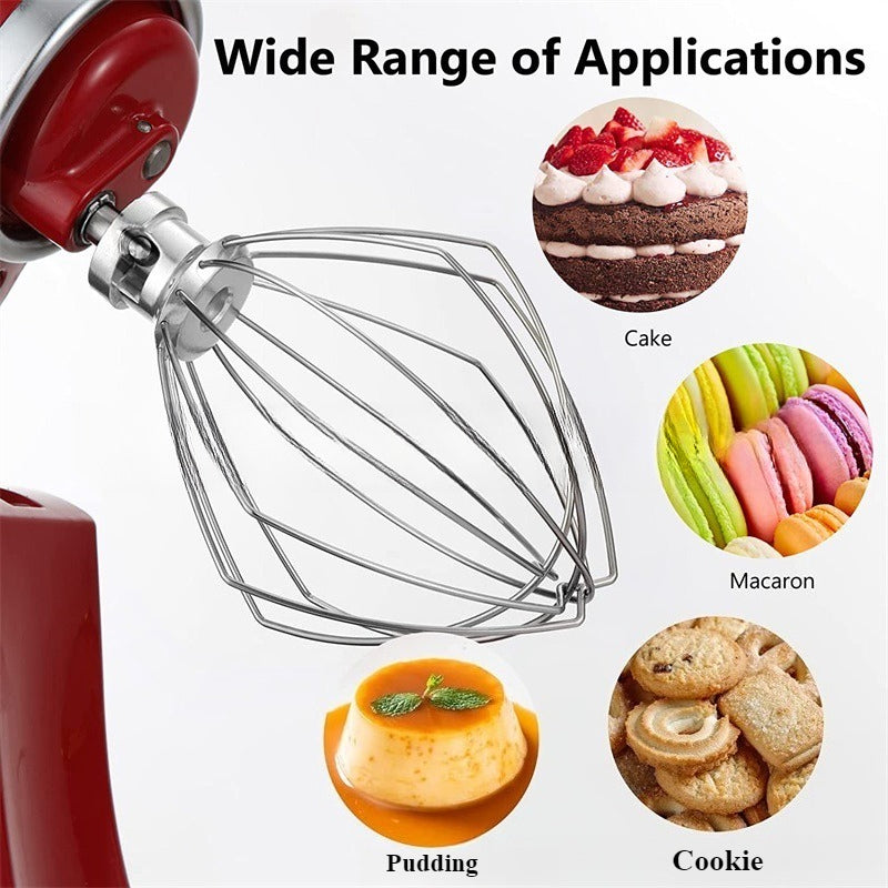 Stainless Steel Whisk Attachment for Mixer Heavy Duty Egg Cream Beater Ball for Electric Stand Mixer Baking Accessories