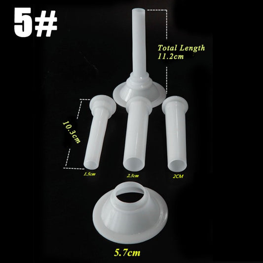4pcs/Set Plastic Sausage Funnel  Nozzle Set for Sausage Stuffer Filling Machine