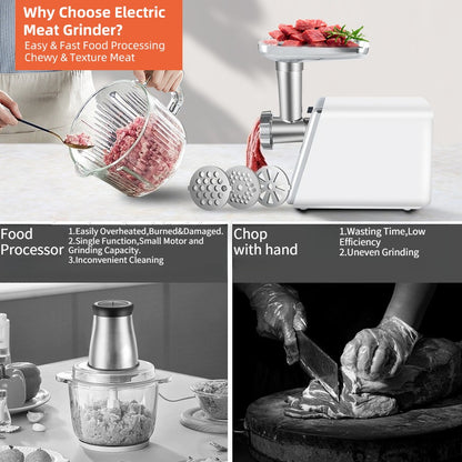 Multifunctional Electric Meat Grinder Household Small Sausage Stuffer Stainless Steel Commercial Mincer