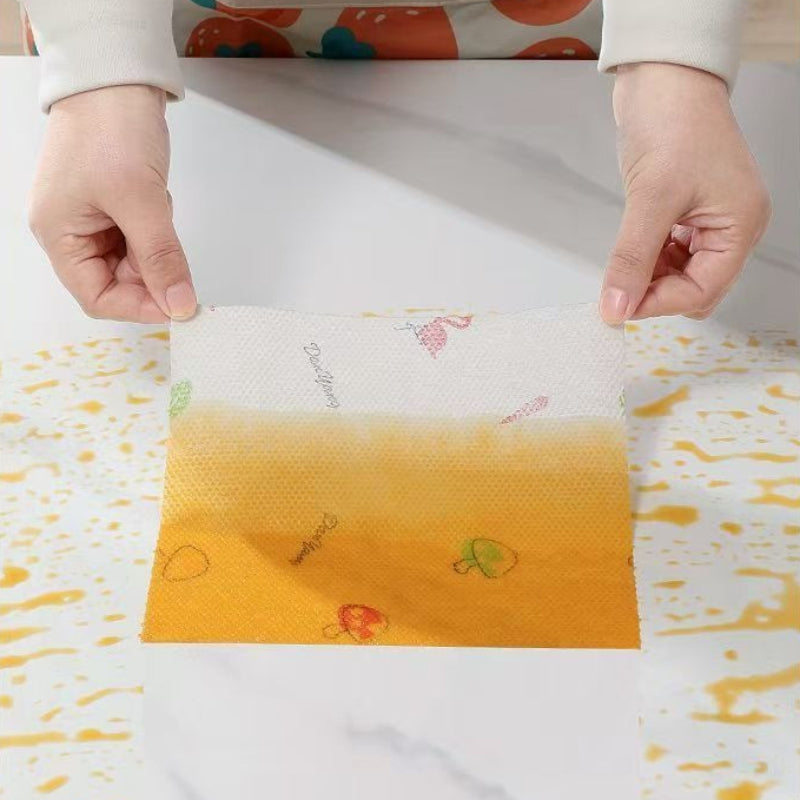 1/2 Roll Printed Kitchen Paper Towels Super Absorbent Oil Water Resistant Disposable Kitchen Towels