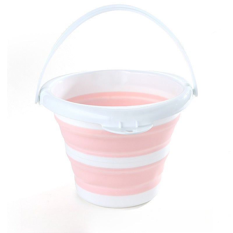 1pc Portable plastic bucket with lid folding bucket telescopic bucket