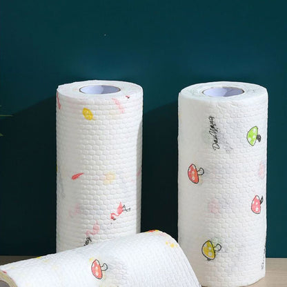 1/2 Roll Printed Kitchen Paper Towels Super Absorbent Oil Water Resistant Disposable Kitchen Towels