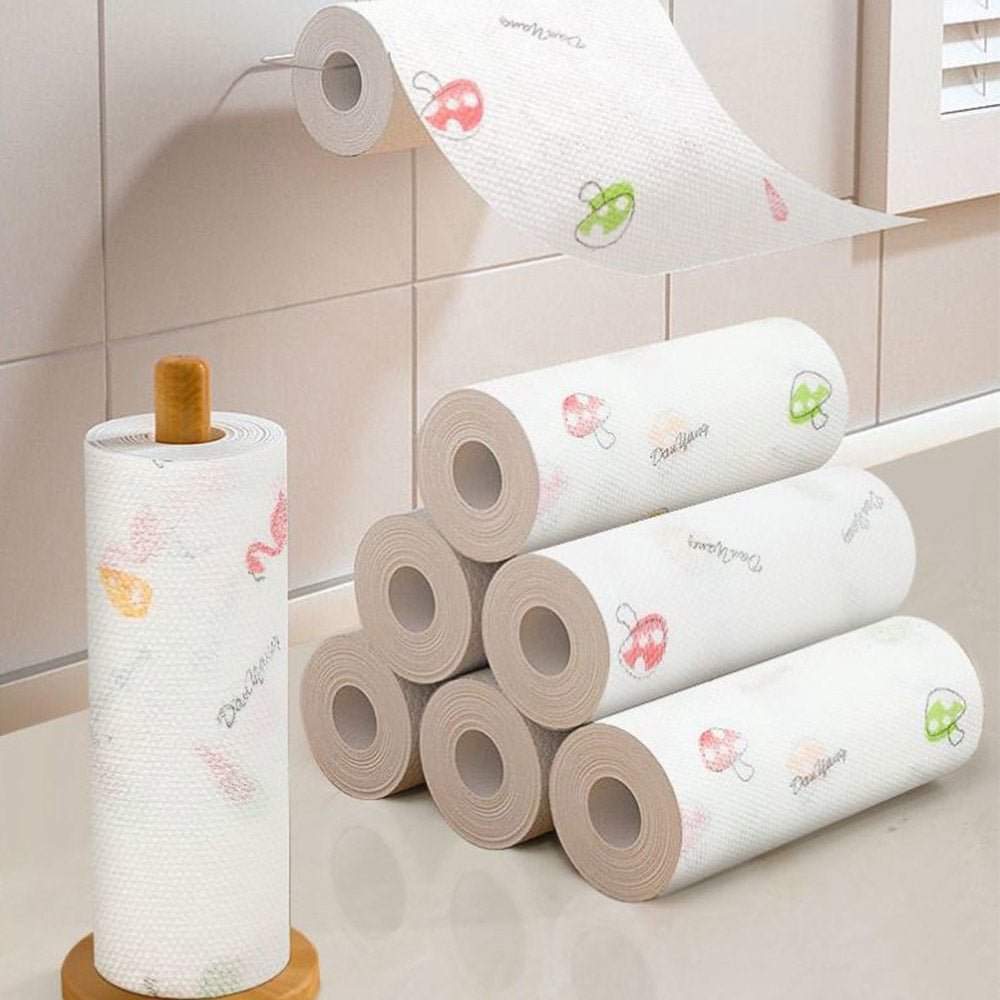 1/2 Roll Printed Kitchen Paper Towels Super Absorbent Oil Water Resistant Disposable Kitchen Towels