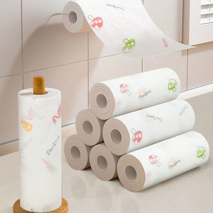 1/2 Roll Printed Kitchen Paper Towels Super Absorbent Oil Water Resistant Disposable Kitchen Towels