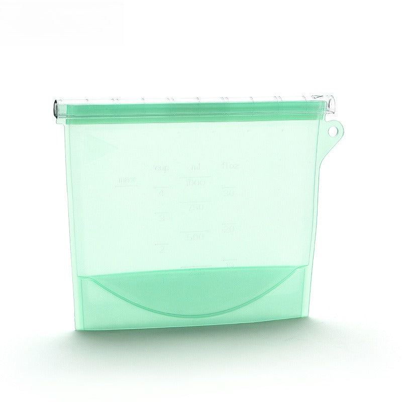 1pc Silicone Fresh-keeping Bag Leak-proof Food Bag Vacuum Food Sub-packaging Self-sealing Bag