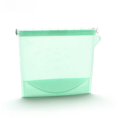 1pc Silicone Fresh-keeping Bag Leak-proof Food Bag Vacuum Food Sub-packaging Self-sealing Bag
