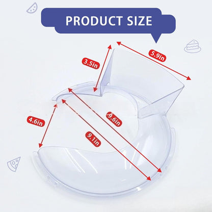 Food Grade Transparent Plastic 6-8QT Stand Mixer Splash Guard with Enlarged Pour Spout Vertical Mixer Anti-Overflow Anti-Splash Baking Accessory