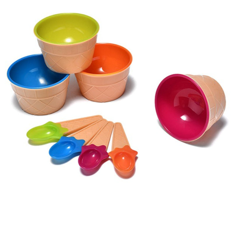 1set Small Bowl Candy Color Ice Cream Bowl Creative Ice Cream Ice Cream Bowl Set