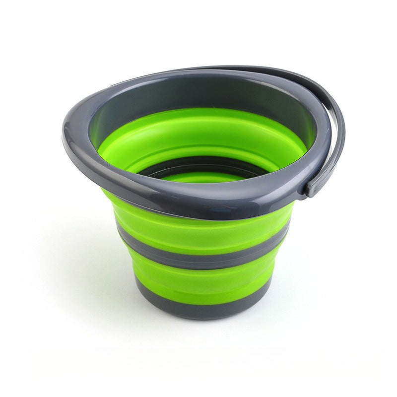 1pc Portable plastic bucket with lid folding bucket telescopic bucket